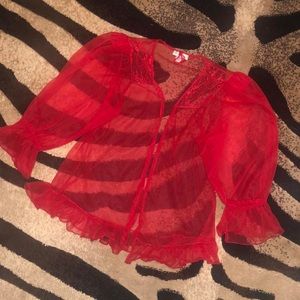 vintage red lace baby doll lingerie